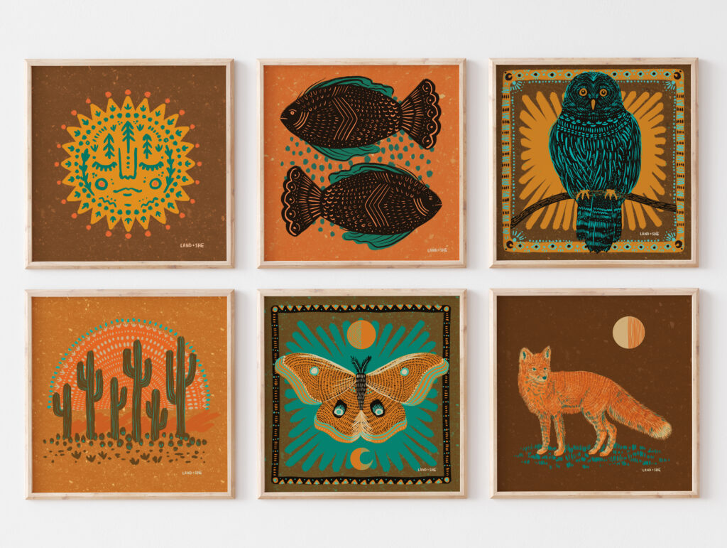 Artwork by Emily Kelley of Land and She Studio